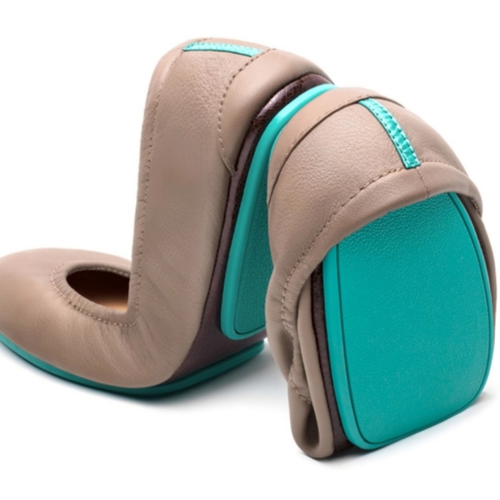 Tieks Taupe Leather Flats